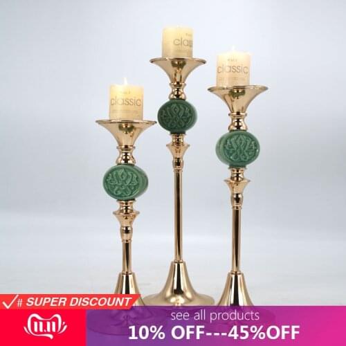 Retro Candle Holder Candelabrum Candlestick Golden Party Beautiful Copper Alloy Collectable Decor FestivalArt MultiSize Ornament
