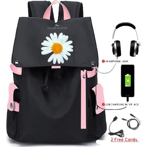 New Girls Student Schoolbag USB Waterproof Large Capacity Travel Bagpack High School Bag Teenage Kids Bolsos Mochilas Escolares