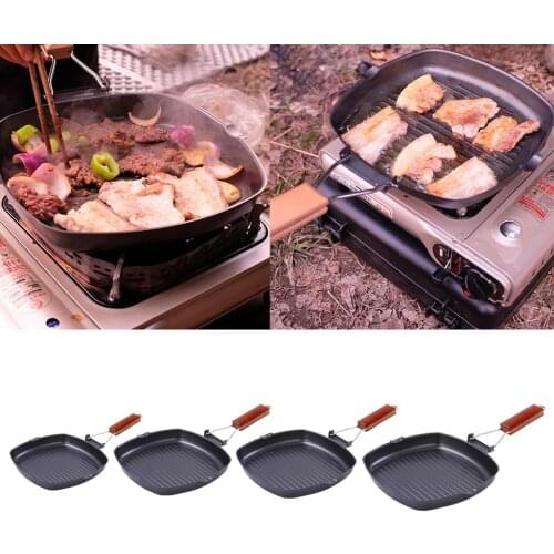Non-sticky Iron Steak Griddle, The Portable Square Grill Pan
