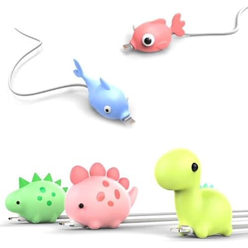 1pc Organizer Animal Bite Cable Protector for Phone Protective Cover kawaii Phone USB Charging Cable Phone Accessories