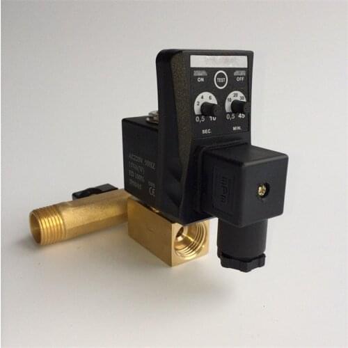 1/2" DN15 Electric Water Drainer Copper Drainer Solenoid Valve Electric Drainer for Air Compressor Condenser
