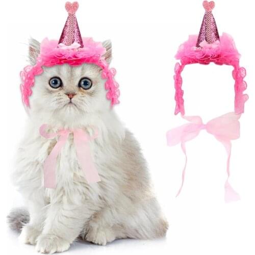 1pc Pet Hat Creative Lovely Lace Heart Pet Headband Pet Costume Hat For Cats Puppies Party Dress Up Pet Supplies 3 Styles
