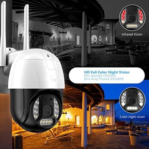 12 LED Security Camera Outdoor 2K ProHD 3MP Pan Tilt Zoom 2.4G WiFi Home Smart Surveillance Camera Two-Way Audio PTZ CAMHI PRO