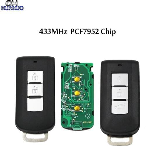 2 Button 3 Button Smart Remote Car Key Fob 433MHz PCF7952 for Mitsubishi Outlander 2008-2012 FCC ID: G8D-644M-KEY-E
