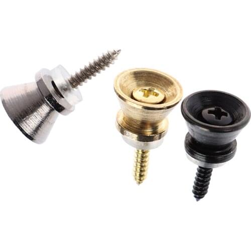 2pcs/Set Non-slip Guitar Strap Locks Gold Silver Black Guitar Belt Button Buckle Guitar Acoustic Classical Accessories