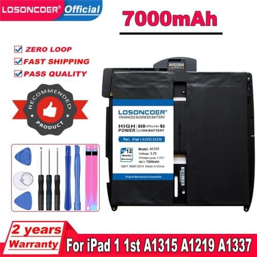 A1315 5900mAh 3.75V Battery For Apple iPad 1 1st Generation A1315 A1219 A1337 616-0448 616-0478 969TA028H Series Laptop