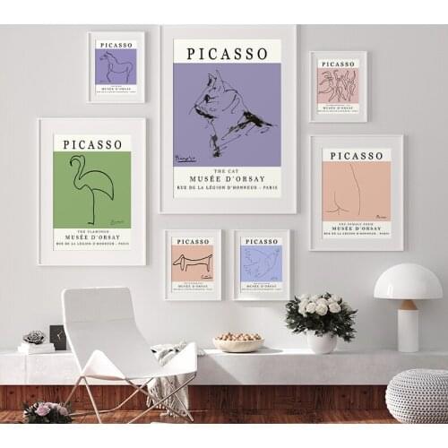 Famous Pablo Picasso Abstract Painting Canvas Posters And Prints Wall Art Picture Exhibition For Living Room Modern Home Decor