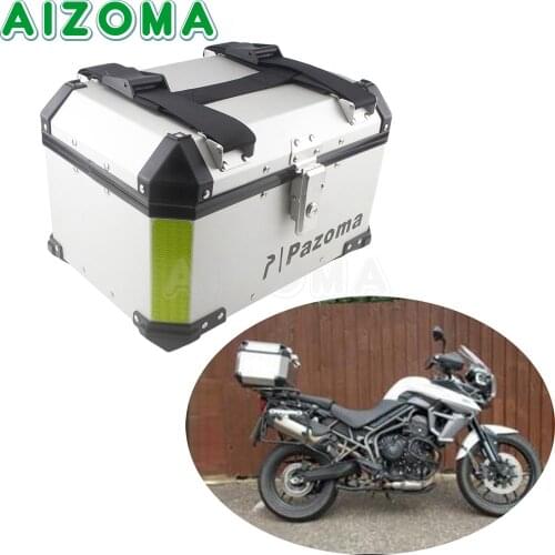 Street Bike Motorcycle Lock Topcase Aluminum 45L Cargo Luggage Tail Box Case For Honda BMW Triumph 800 1200 Rear Storage Top Box