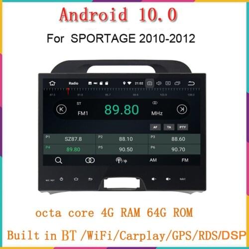 10.1" Android 10.0 Octa Core Headunit Car DVD player for KIA Sportage R 2014 2011 2012 2013 2015 Gps wifi Radio Bluetooth
