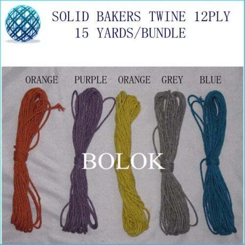 Free shipping 200pcs/lot solid bakers twine 15yards/bundle 2mm 12 ply solid DIY twine,plain divine twine 10 color wholesales