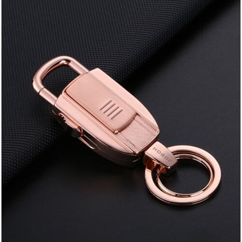 Jobon USB Recharging Flameless Lighters Key Chain Piezo Lighters Gadgets Nice Gift For Men Cool Personality Smoking Accessory