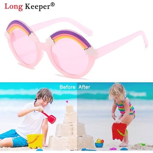 Kids Round Sunglasses Children Rainbow Sun Glasses Boys Girls Colorful Baby Shades Yellow Pink Cheap Eyeglasses Cute Gift UV400