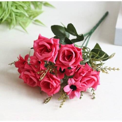 1 Bouquet Multicolor Artificial Australian Horn Rose Fake Flowers For DIY Wedding Party Christmas Home Decro Garden Festival