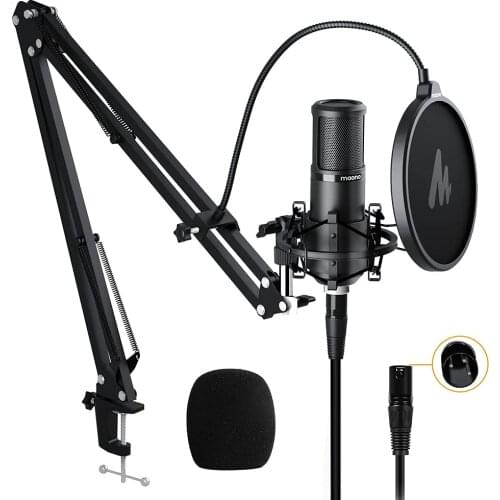 MAONO PM320S XLR Condenser Microphone Kit Professional Cardioid Vocal Studio Recording Mic for Streaming Voice Over Home-Studio