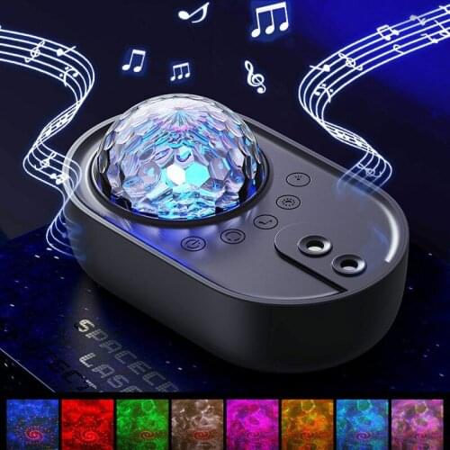 Spaceship Star Night Light Galaxy LED Projection Lamp Children Ocean Wave Projector Bluetooth Speaker Music Player Gift