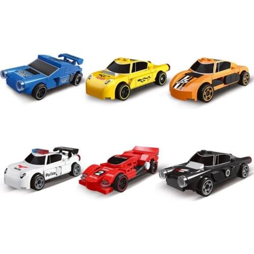 DECOOL Bricks Round Car Blocks Roadster Super Sports Pull Back Vehicle Bricks Racing Cars Children Gift Speed MOC Toy for Boys
