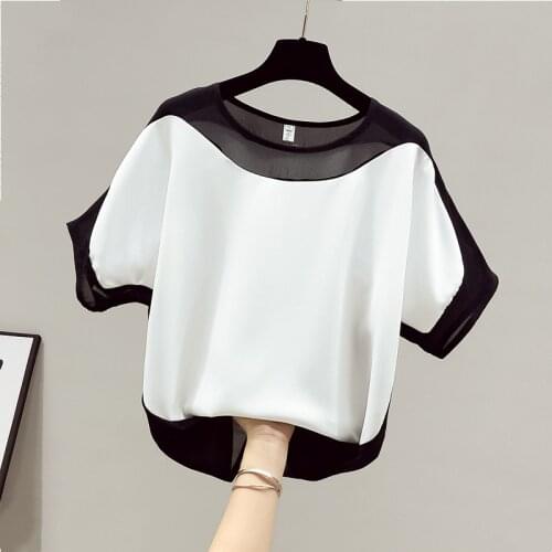 Summer Blusas Mujer De Moda 2021 White Blouse Short Sleeve Women Blouses Plus Size Tops Chiffon Womens Tops and Blouses 14855