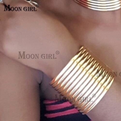 MOON GIRL Fashion Women Bracelets Party Nightclub Jewelry Leather Wrap Bracelet & Bangles Vintage Maxi Jewelry