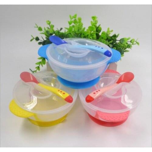 Bamboo Fiber Childrens Cutlery Set Eat Home Baby Plate Baby Compartment Cartoon Rice Bowl Separated Anti-fall baby eating