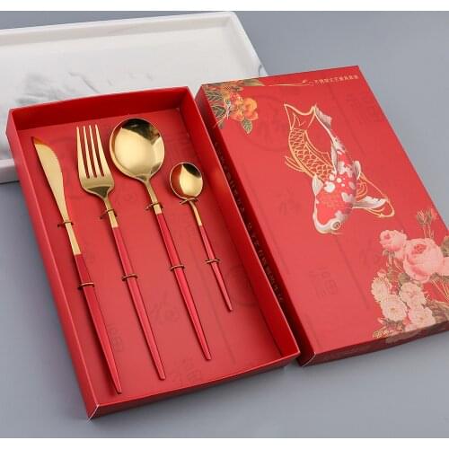 Y Stainless steel tableware set Knife fork European Western Food Steak Knife Dessert Spoon Coffee spoon Suit