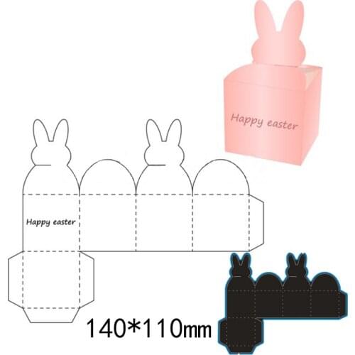 140*110mm rabbit frame box new Metal Cutting Dies for decoration card DIY Scrapbooking stencil Paper Craft Album template Dies