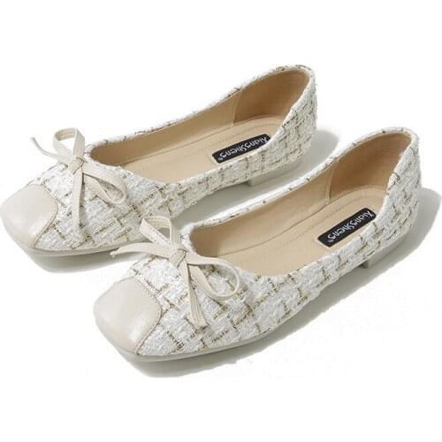 Bowknot single shoes womens flat all-match shoes