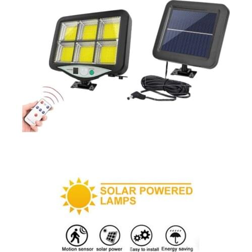 Seperable Upgraded 120 LEDs Solar Light PIR Motion Sensor Remote Control IP65 Outdoor Solar garden Wall Street Lights Waterproof