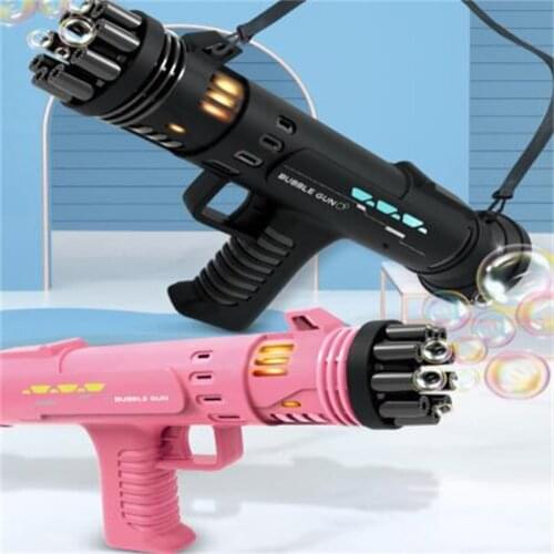Gatling Bubble Machine Electric Automatic Bubble Guns Cool Bubble Children Automatic 9-hole Outdoor Toys Bubble Maker