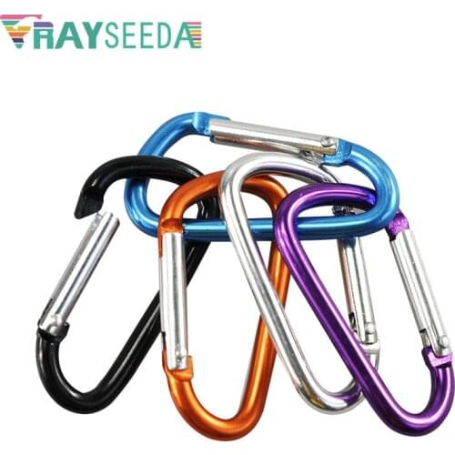Rayseeda 5pcs/Lot Spring Carabiner For Keys Aluminium Alloy Keychain Climbing Carabiners Hanging Hook Buckle For Outdoor Camping