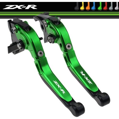 With Logo(ZX9R) Green+Titanium CNC New Adjustable Motorcycle Brake Clutch Levers for Kawasaki ZX9R ZX-9R 2000-2003 2001 2002