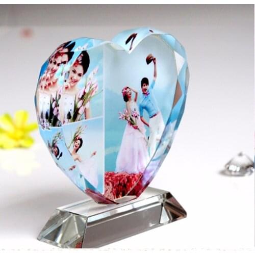 Heart Shaped DIY Crystal Family Colourful Frame Lovely Handmade Wedding Baby Fotos Scrapbook Photo Album Valentines Day Picture