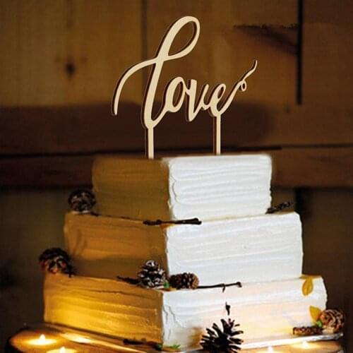 Chic Romantic Love Mr&Mrs Letters Wedding Wooden Cake Topper Cake Wedding Ceremony Toppers Engagement Cake Decoration Supplies