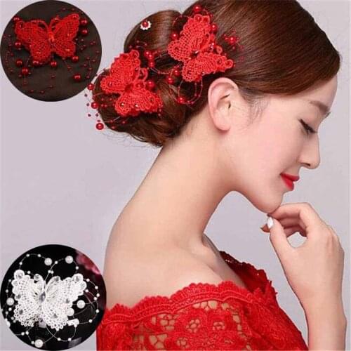 Rhinestone-Pearl Butterfly Hair Clip-Flower Girl-Communion-Bridesmaid Diamante