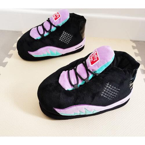 Unisex Big Size 35-43 Snug Sneakers Women House Floor Slippers Women/Men Winter Warm Home Slippers Ladies Slides One Size Shoes