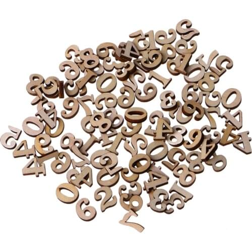 100Pcs Wooden 0-9 Numbers Embellishments 15mm Scrapbooking Card Making Craft DIY