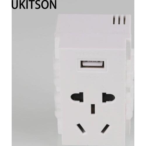 USB2.0 Charge Outlet 5V 1000mA Output 2 Pins 3pin AC Power 250V Socket 69x36mm Electric Plug
