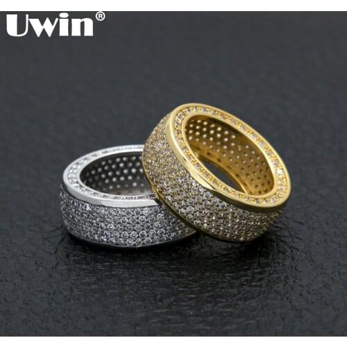 Uwin Exquisite Top Quality AAA Micro CZ Ring Gold Silver Color Luxury Ladies Men Jewelry Birthday Gift Wedding Party Rings