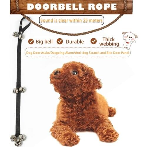 1Pc Pet Toy Three bells at the bottom Pet Doorbell Rope Safe Pet Dog Training Door Bells Pet Supplies Dog Doorbell Lanyard
