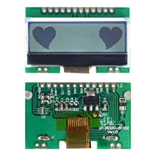 12PIN COG SPI 12832 LCD Graphic Module ST7567 Controller White Backlight 3.3V