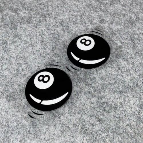 2pcs Auto Exterior Decorate Applique Number Eight 8 Black Ball Billiards Car Window Body Sticker Decals