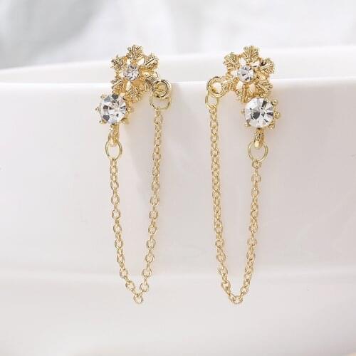 2020 Fashion New Temperament Earrings Net Red Tassel Snowflake Crystal Earrings Korean Version Of Wild Girl Earrings Wholesale