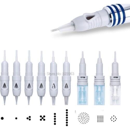 50pcs Cartridge Needle for Charmant Permanent Machine Microblading Princesse Grey Tattoo Machine Needles 1RL 3RL 5RL 5F 7F Screw