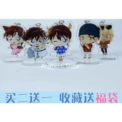Anime Detective Conan action figura Case Closed Kudo Shinichi Mouri Ran Miyano Shiho acrylic dolls figure toy 8cm