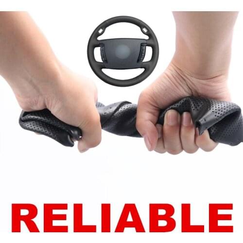 Black PU Artificial Leather Steering Wheel Cover for BMW 730Li 745Li 760Li 2004 730Li 740Li 750Li 760Li 2005 755ih 2007