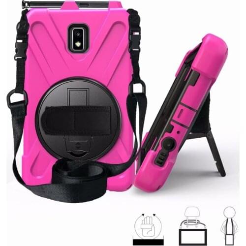 Case For Samsung Galaxy Tab Active 2 8.0 T390 T395 SM-T395 8.0 inch Tablet Heavy Duty Silicone Hard Cover Neck Strap Hand Strap