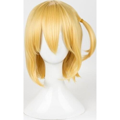 Haikyuu!! Hitoka Yachi Wig Yachi Hitoka Cosplay Wig Short Gold Hair Wig + Free Wig Cap