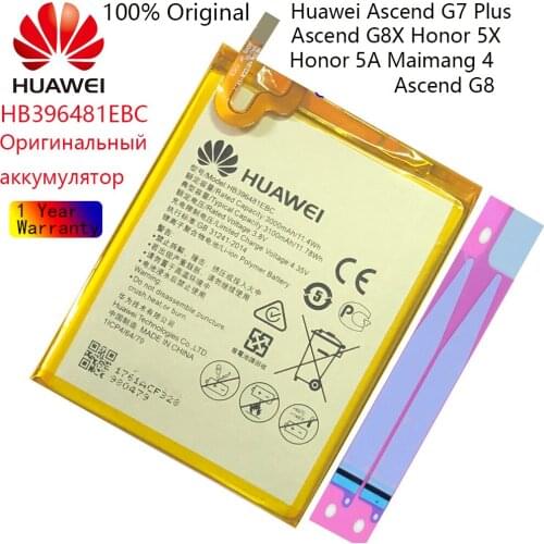 HB396481EBC Original Battery For Huawei Ascend G7 Plus / G8 / G8X / Honor 5A / 5X / Maimang 4 3000mAh Replacement Bateria batary