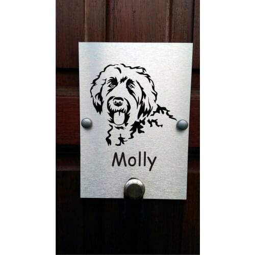 Customized Norwegian Labradoodle Dog Lead Holder Signs Aluminum Plastic Panel and Vinyl Stickers
