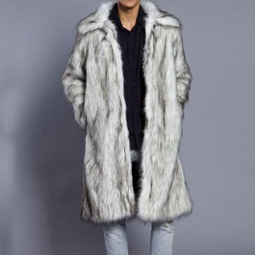 2018 New Autumn Winter New Mens Square Collar Faux Mink Fur Long Coat High-grade Man Comfortable Thick Warm Windbreaker