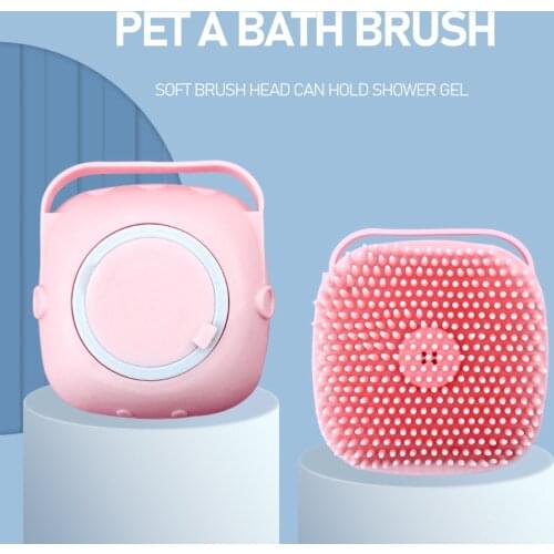 Soft Silicone Rubber Pet Dog Cat Bathing Massage Brush Shower Shampoo Hair Grooming Comb Scrubber Cleaning Accessories